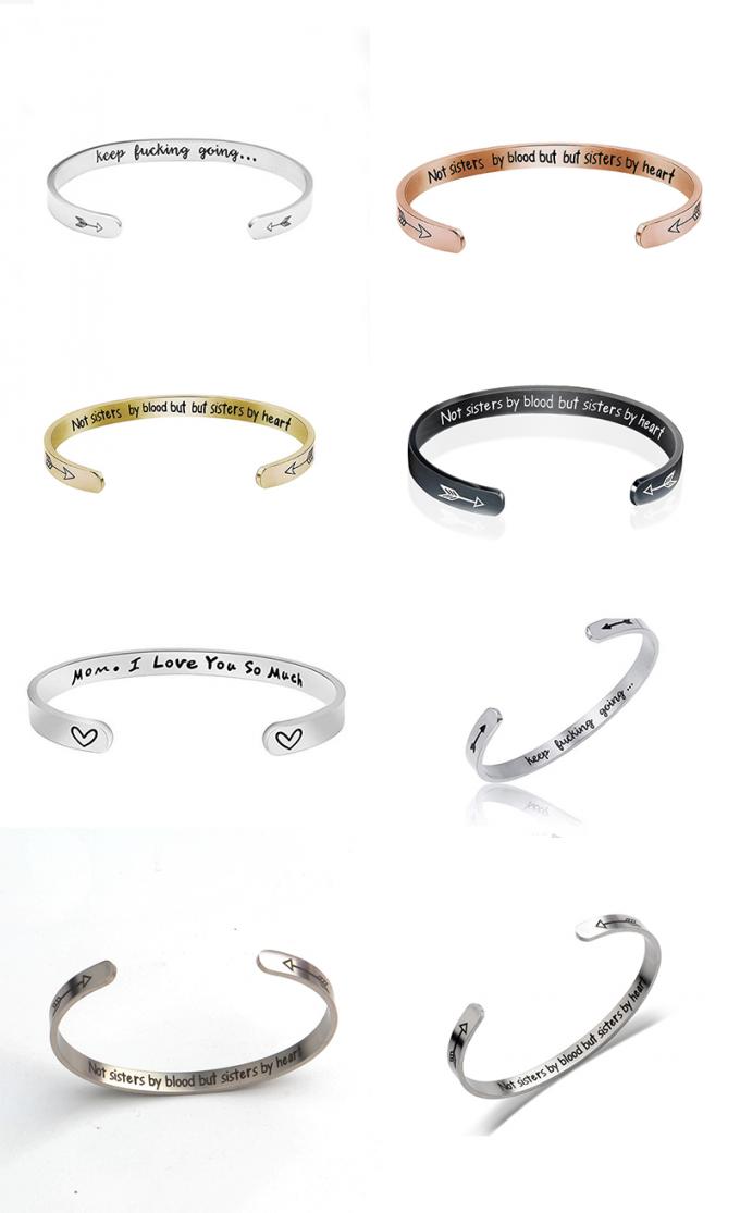 Женщин браслета Bangle шарма нержавеющей стали браслета моды браслеты женщин Bangles С-образных открытых изготовленные на заказ