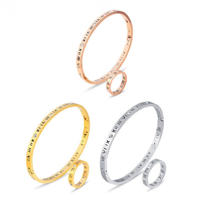 Золото моды покрыло Bangles дам Bangle нержавеющей стали и Bangle номера кольца римский
