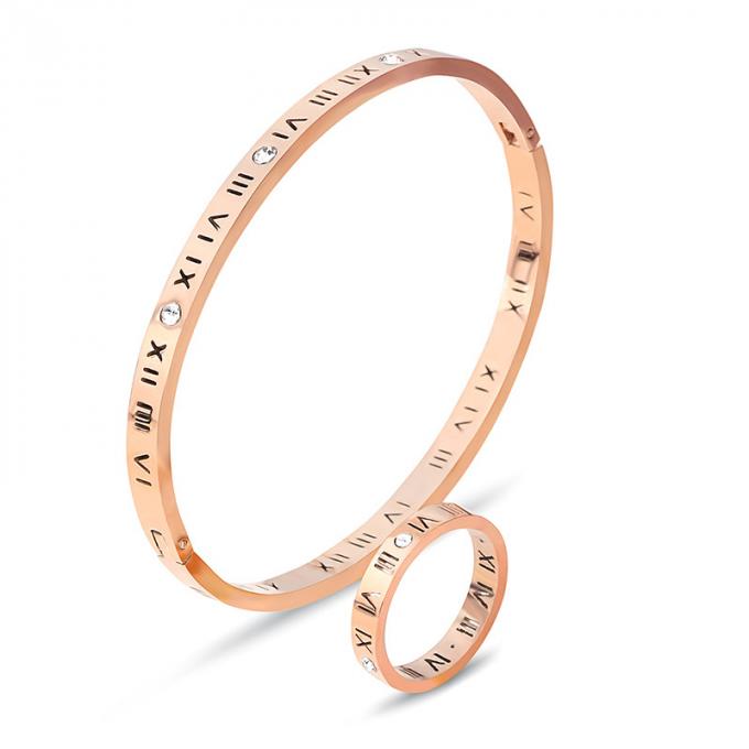 Золото моды покрыло Bangles дам Bangle нержавеющей стали и Bangle номера кольца римский