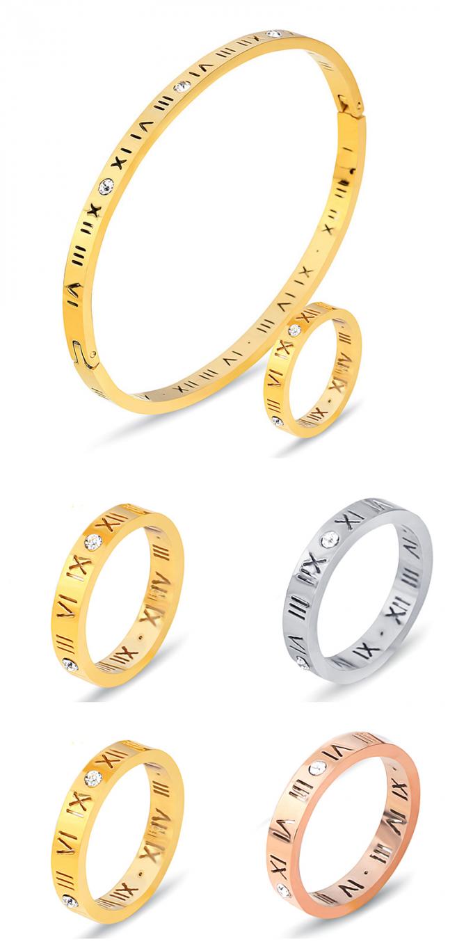 Золото моды покрыло Bangles дам Bangle нержавеющей стали и Bangle номера кольца римский