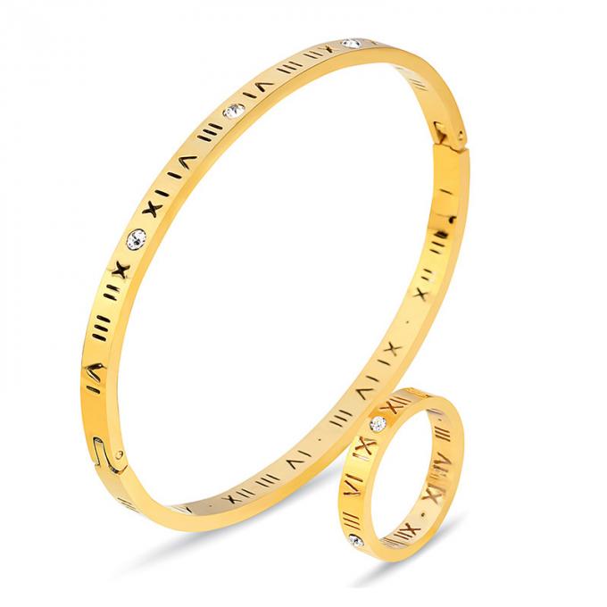 Золото моды покрыло Bangles дам Bangle нержавеющей стали и Bangle номера кольца римский