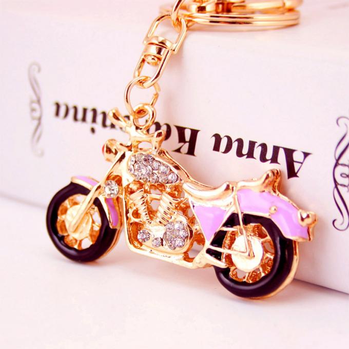 Keychains для дизайнеров Кристл металла страза мотоцикла шкентеля металла женщины логотипа ключевой цепи модельных роскошных изготовленного на заказ